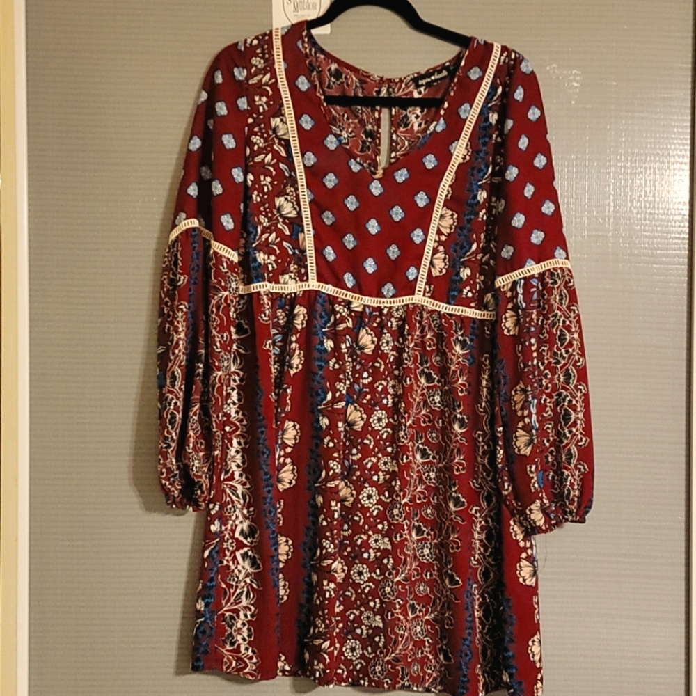 Cute Maroon Shift Dress